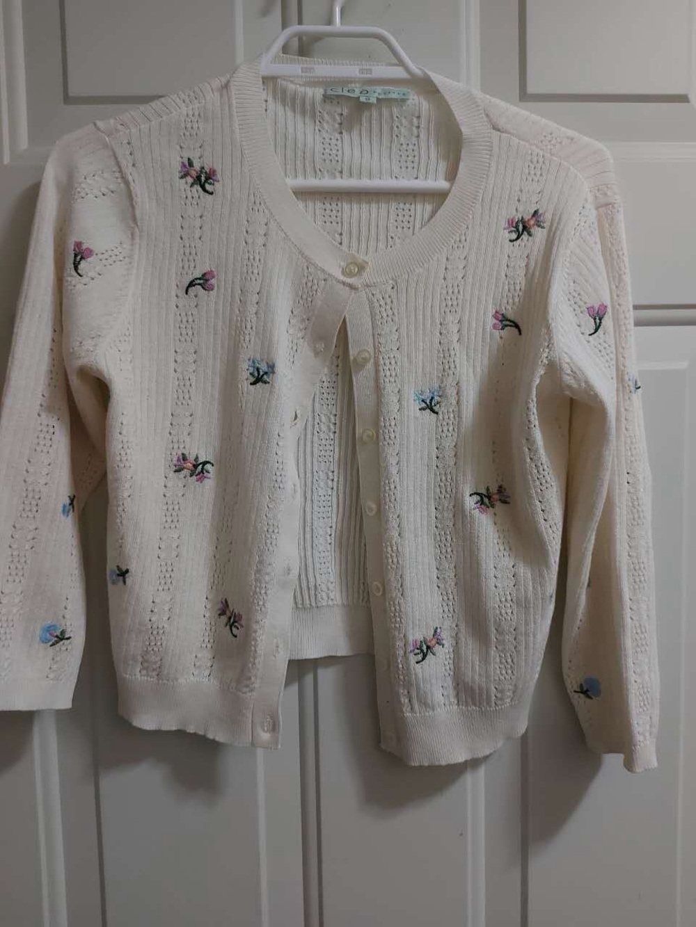 Cleo Petites cream floral cardigan